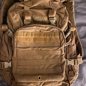 Camelbak backpack. It’s either 30 or 32L.